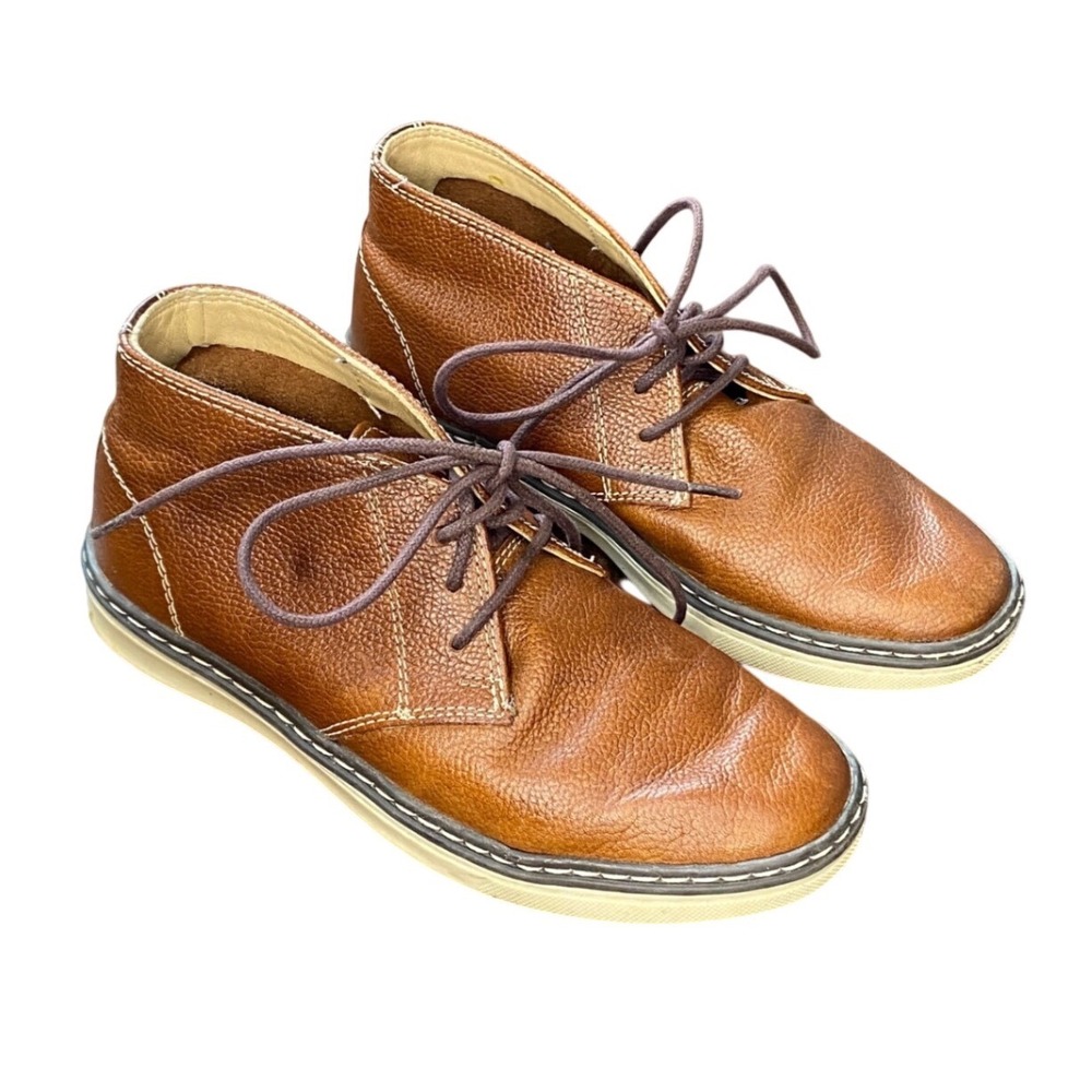 Johnston & Murphy Boys‎ Brown Leather Chukka Desert Boots Size 1 M 28-3852